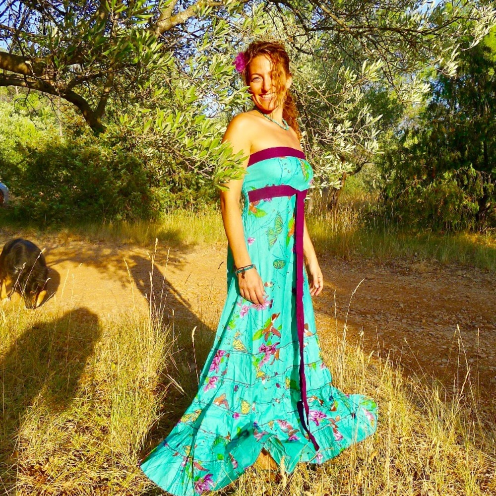 Boho Strapless Maxi Dress